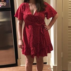 Red polka dot  dress